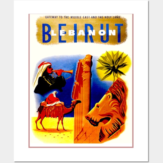 Beirut Lebanon Vintage Travel and Tourism Advertising Print Wall Art by posterbobs